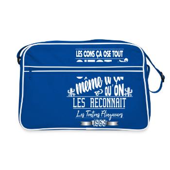 les cons ça ose tout ! V1 - Sac Retro - bleu/blanc - Devant