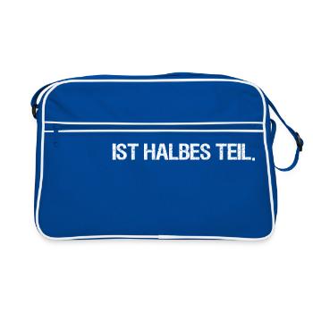 MDMA Geteiltes Teil Ist Halbes Teil Party Shirt - Retro Tasche - Blau/Weiß - Vorne
