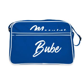 Meenzer Bube Mainz Stadt Geschenk Dom Mann Junge - Retro Tasche - Blau/Weiß - Vorne