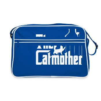 Chat drôle - Sac Retro - bleu/blanc - Devant