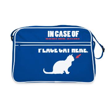 Chat drôle - Sac Retro - bleu/blanc - Devant