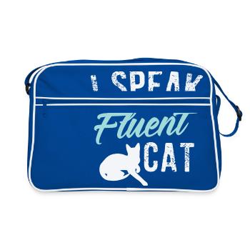 Chat drôle - Sac Retro - bleu/blanc - Devant