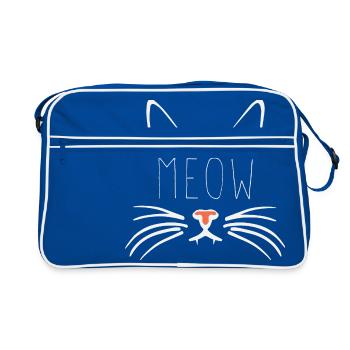 Chat drôle - Sac Retro - bleu/blanc - Devant