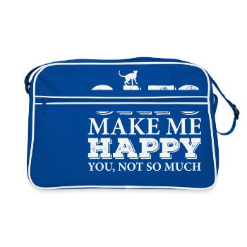 Chat drôle - Sac Retro - bleu/blanc - Devant