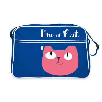 Chat drôle - Sac Retro - bleu/blanc - Devant