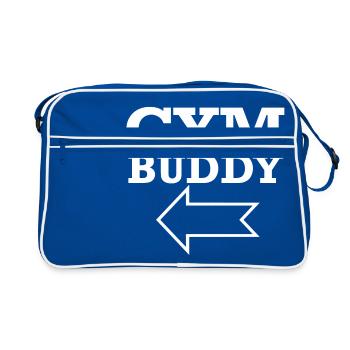 Fitness Gym Fitnessstudio Partner Shirt - Retro Bag - blue/white - Front