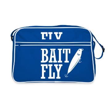 Fishing Fishing Gift Bait Angler Fish Sport. - Retro Bag - blue/white - Front