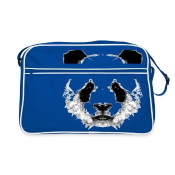 Panda head - Retro Bag - blue/white - Front