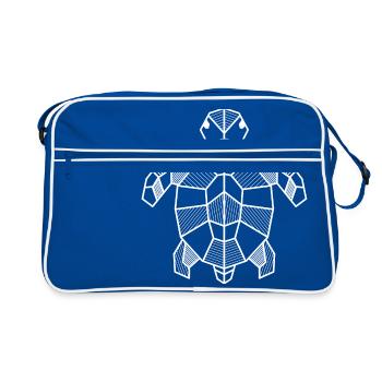 Turtle Geometric Gift Triangle Hipster - Retro Bag - blue/white - Front
