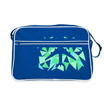 Flugzeug geometrisch Reise urlaub Hipster Geschenk - Retro Tasche - Blau/Weiß - Vorne