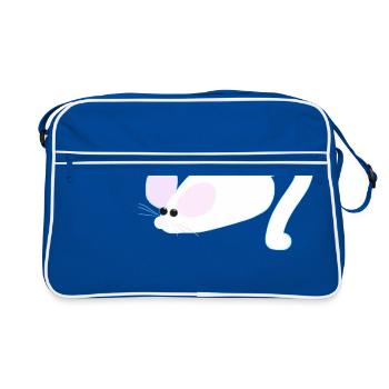 Cute kids / baby mouse design - Retro Bag - blue/white - Front