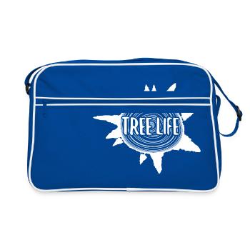 Tree trunk gift nature protection trees forest camping - Retro Bag - blue/white - Front
