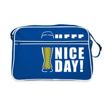 Yeast nice day! Wheat Gift Idea - Retro Bag - blue/white - Front