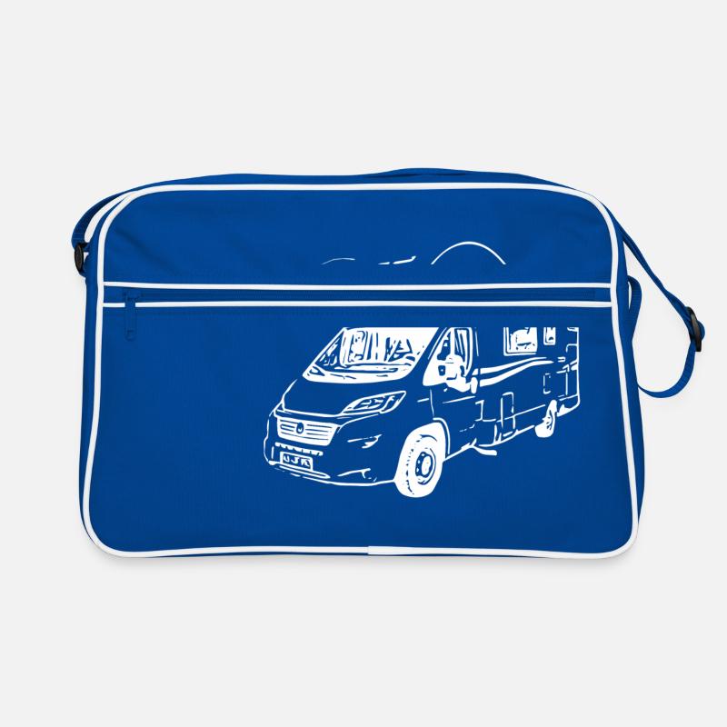 Wohnmobil - Retro Tasche - Blau/Weiß
