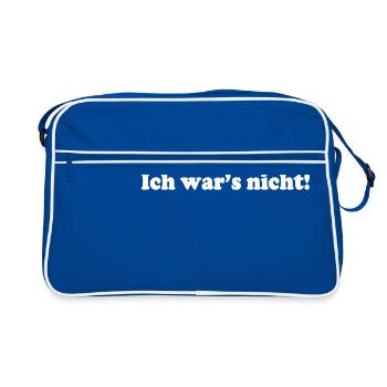 Ich wars nicht - Retro Tasche - Blau/Weiß - Vorne