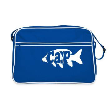 Karpfen Fisch - Retro Tasche - Blau/Weiß - Vorne