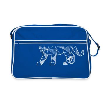Cadeau de hipster triangle géométrique animal panthère - Sac Retro - bleu/blanc - Devant
