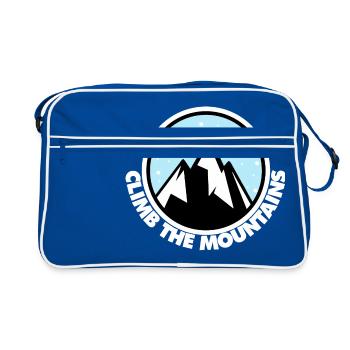 Monter le cadeau d'aventure motif montagnes - Sac Retro - bleu/blanc - Devant