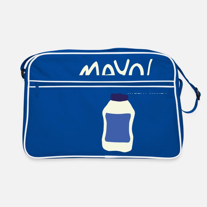 Mayo geht immer! - Retro Tasche - Blau/Weiß