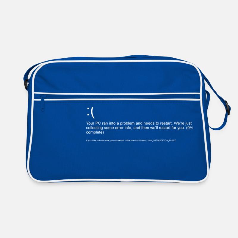 Windows 10 error message blue screen white Retro Bag