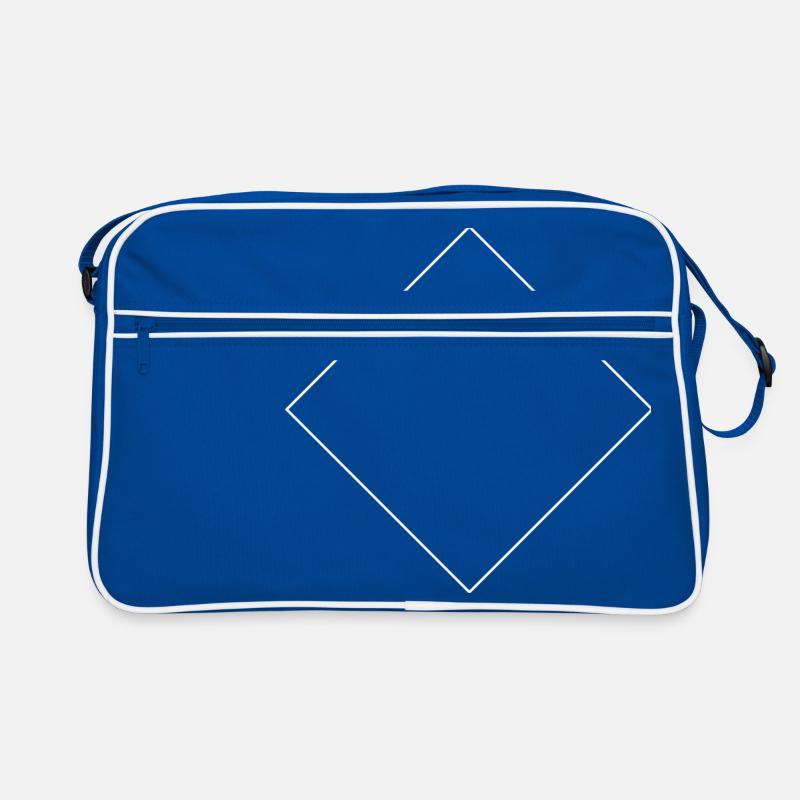 Carré à un angle - Sac Retro - bleu/blanc