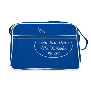 Koeln Ich bin stolz ne Koelsche zu sin - Retro Tasche - Blau/Weiß - Vorne