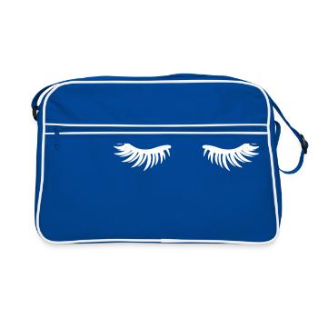 Closed eyes - eyelashes - Retro Bag - blue/white - Front