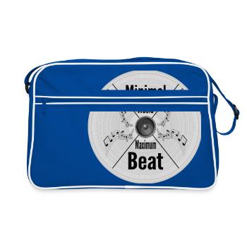 Musique minimale - Maximum Beat, Clubbing Music Wear - Sac Retro - bleu/blanc - Devant