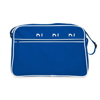 Bla Bla Bla - Retro Tasche - Blau/Weiß - Vorne