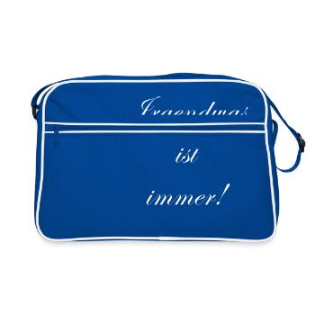 Irgendwas ist immer - Retro Tasche - Blau/Weiß - Vorne