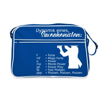 Dynamik eines Saxophonisten - Retro Tasche - Blau/Weiß - Vorne