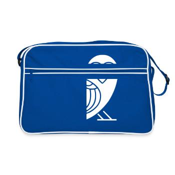 Chouette de grands yeux - Sac Retro - bleu/blanc - Devant