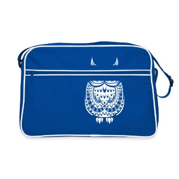 Owl Pattern - Sac Retro - bleu/blanc - Devant