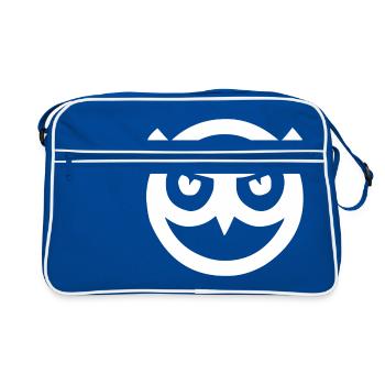 Hibou méchant - Sac Retro - bleu/blanc - Devant
