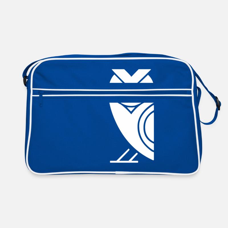 Ägyptische Eule - Retro Tasche - Blau/Weiß