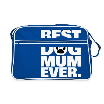 BEST DOG MUM EVER. - Sac Retro - bleu/blanc - Devant