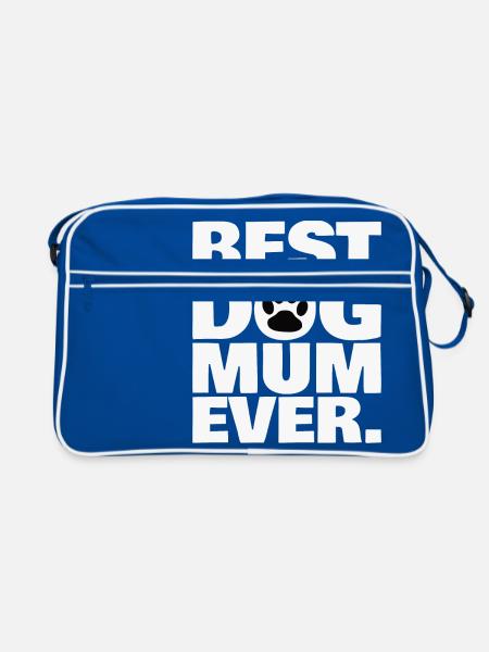 BEST DOG MUM EVER. - Retro Bag - blue/white - Front