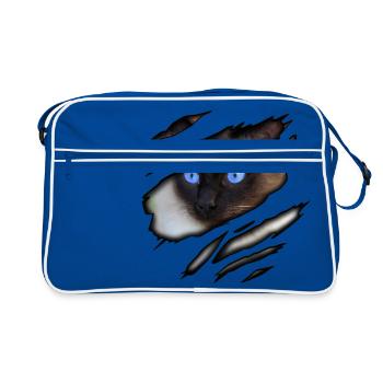 Siamese cat in me - Retro Bag - blue/white - Front