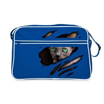 Sphynx cat in me - Retro Bag - blue/white - Front