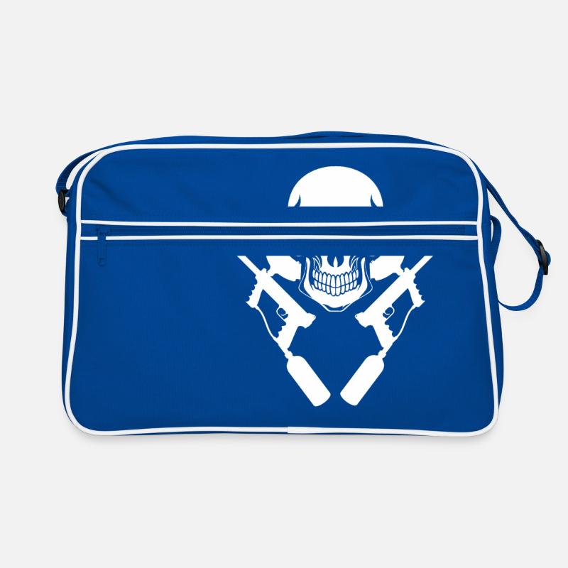 Crâne de paintball - Sac Retro - bleu/blanc