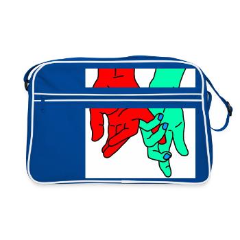mains rouge vert - Sac Retro - bleu/blanc - Devant