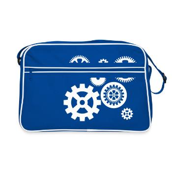 gear wheels - Retro Bag - blue/white - Front