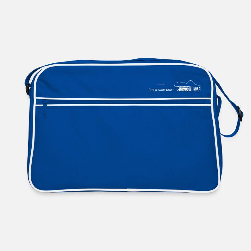 Je suis un campeur - Sac Retro - bleu/blanc
