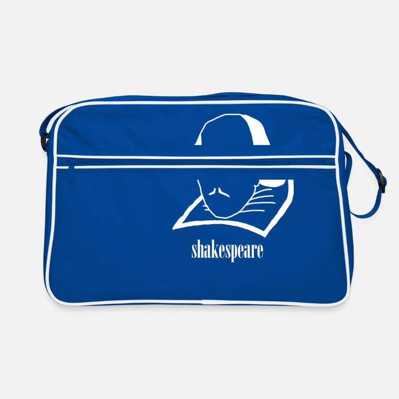 Tête de Shakespeare (en blanc) - idée cadeau Sac Retro