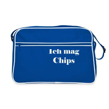Ich mag Chips - Retro Tasche - Blau/Weiß - Vorne