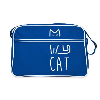 Cat cat gift idea - Retro Bag - blue/white - Front