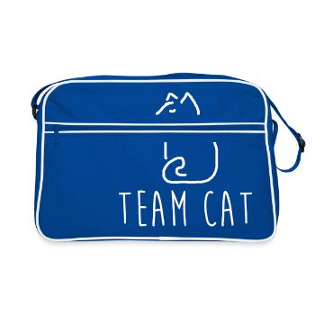 Team Cat Gift Idea - Retro Bag - blue/white - Front