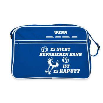 If Dad can not fix it, it's broken - Retro Bag - blue/white - Front