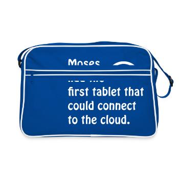 Moses had the first cloud - Retro Bag - blue/white - Front