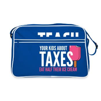 Taxes - Crème glacée - Demi - Apprentissage - Sac Retro - bleu/blanc - Devant